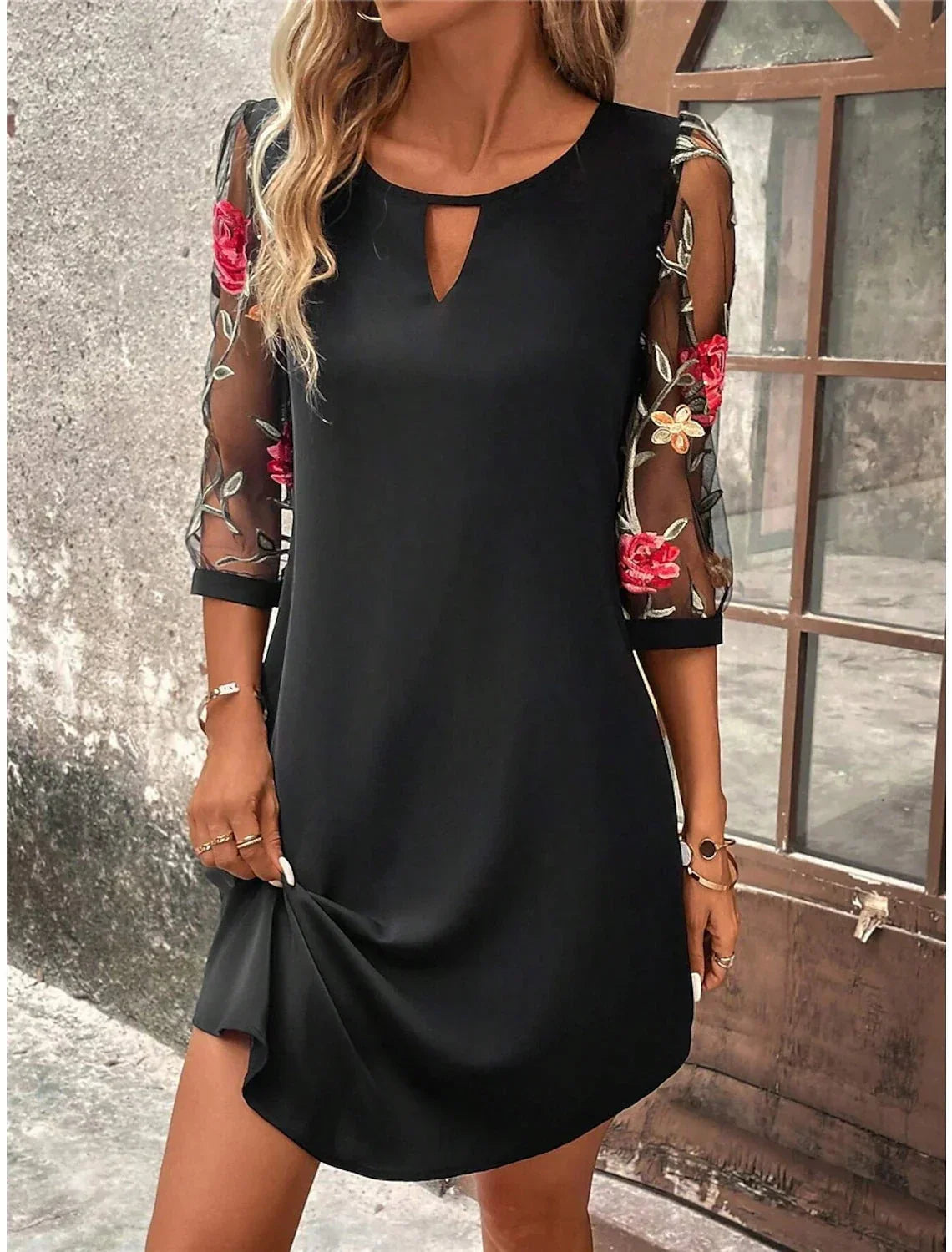 Isabelle Embroidered Mini Dress