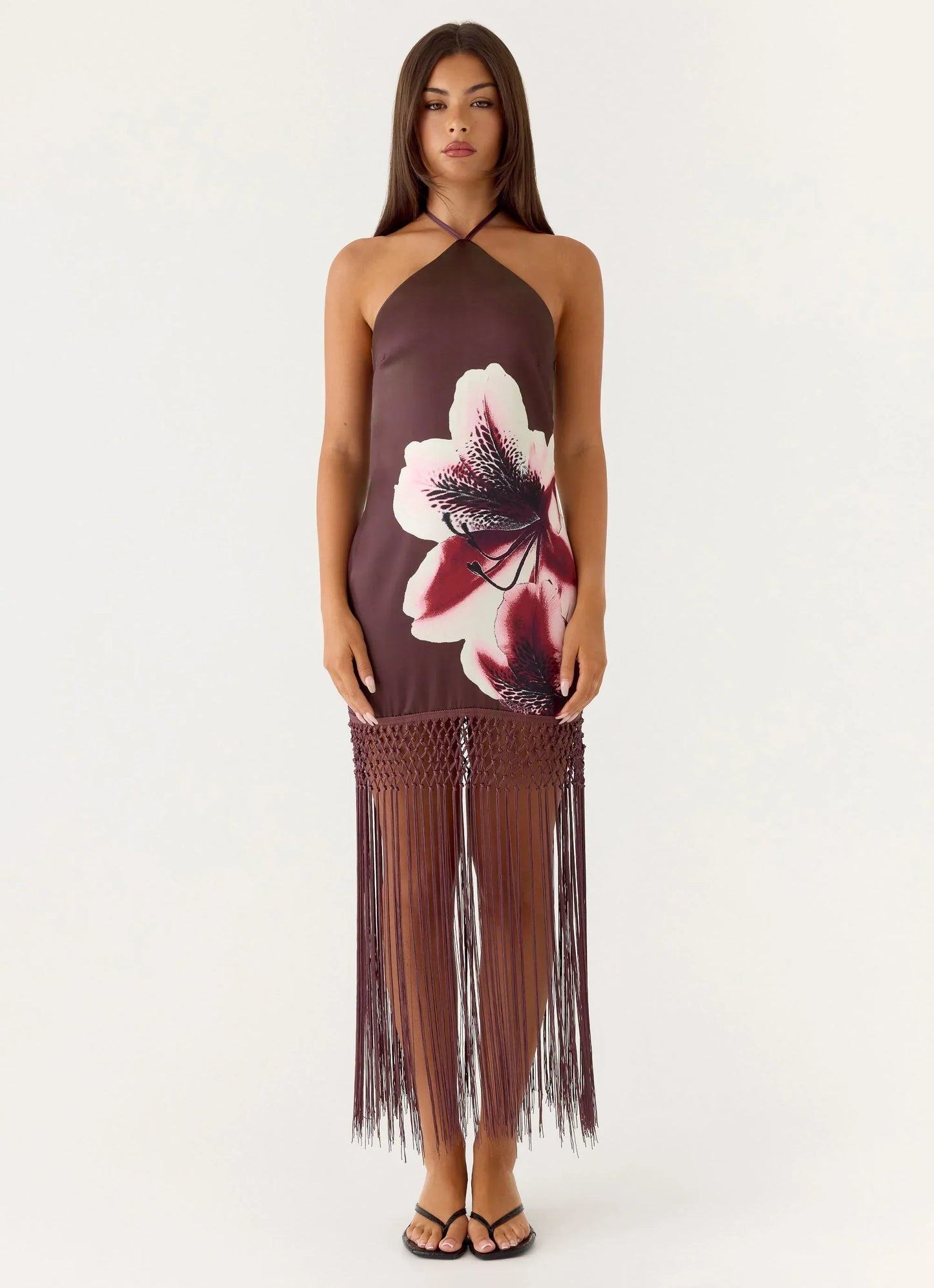 Niahvette Midi Dress Burgundy