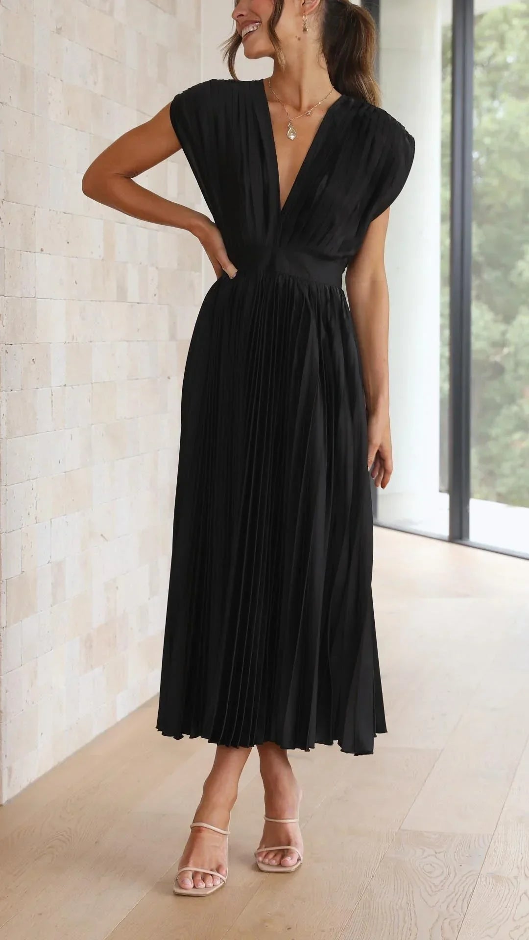 Rosalie Pleated Midi Dress