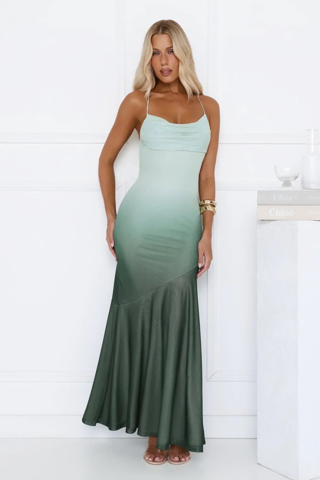 Fiora Ombre Maxi Dress Green