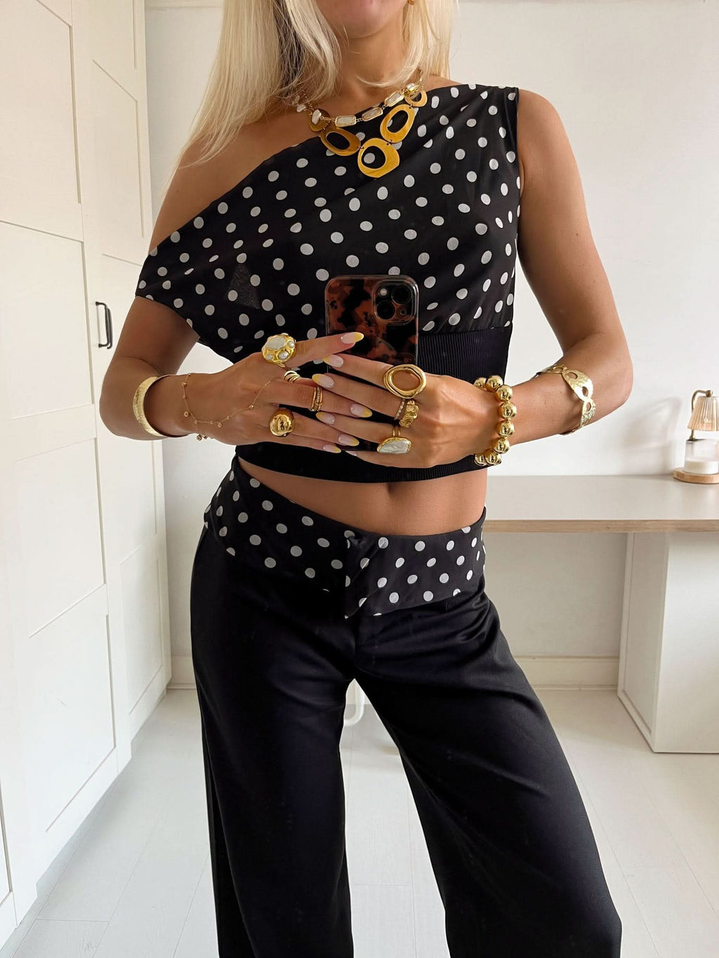 Avery Polka Dot Crop Top