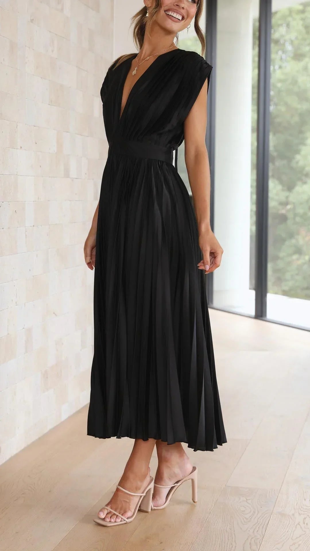 Rosalie Pleated Midi Dress