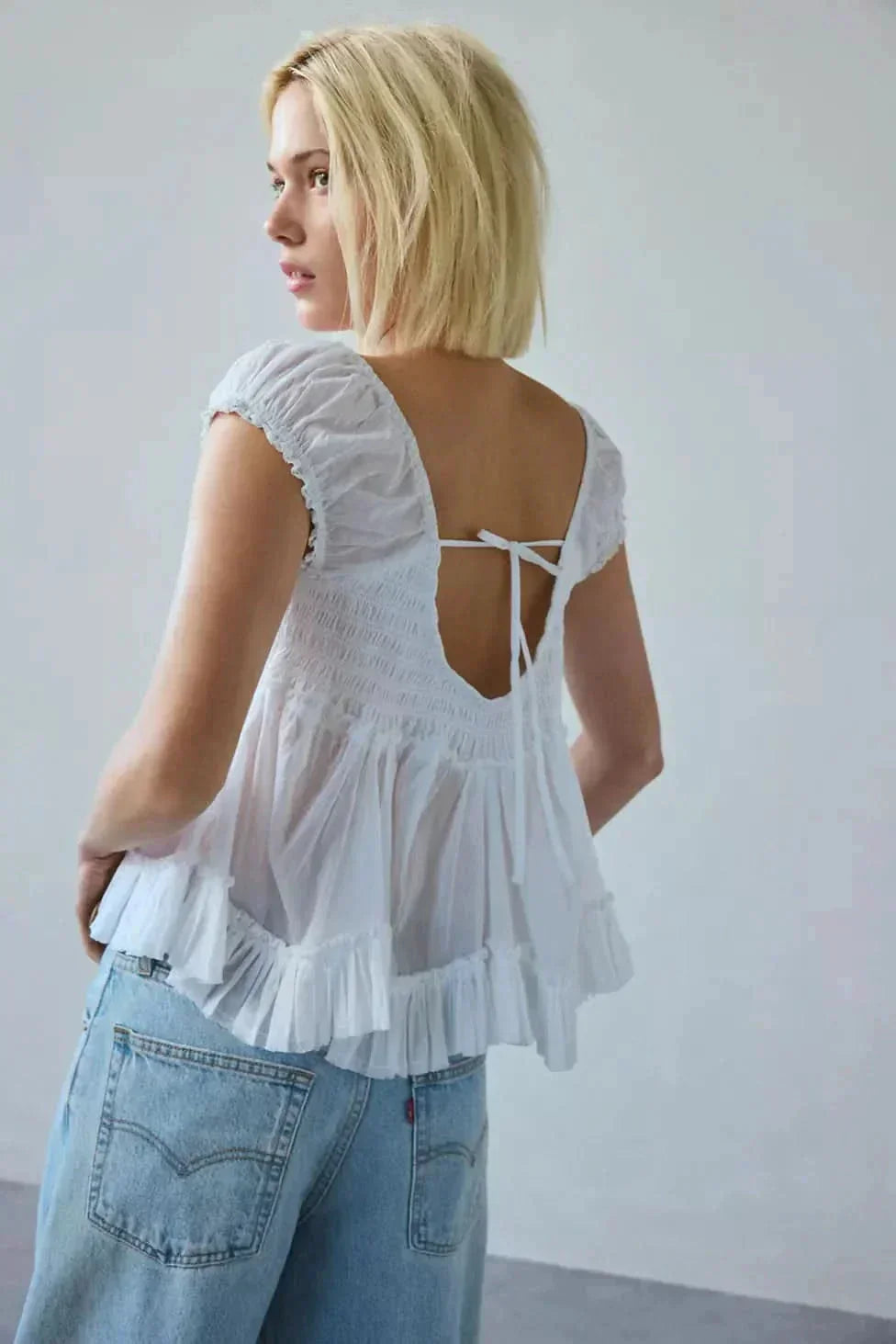 Celeste Lace V Neck Top