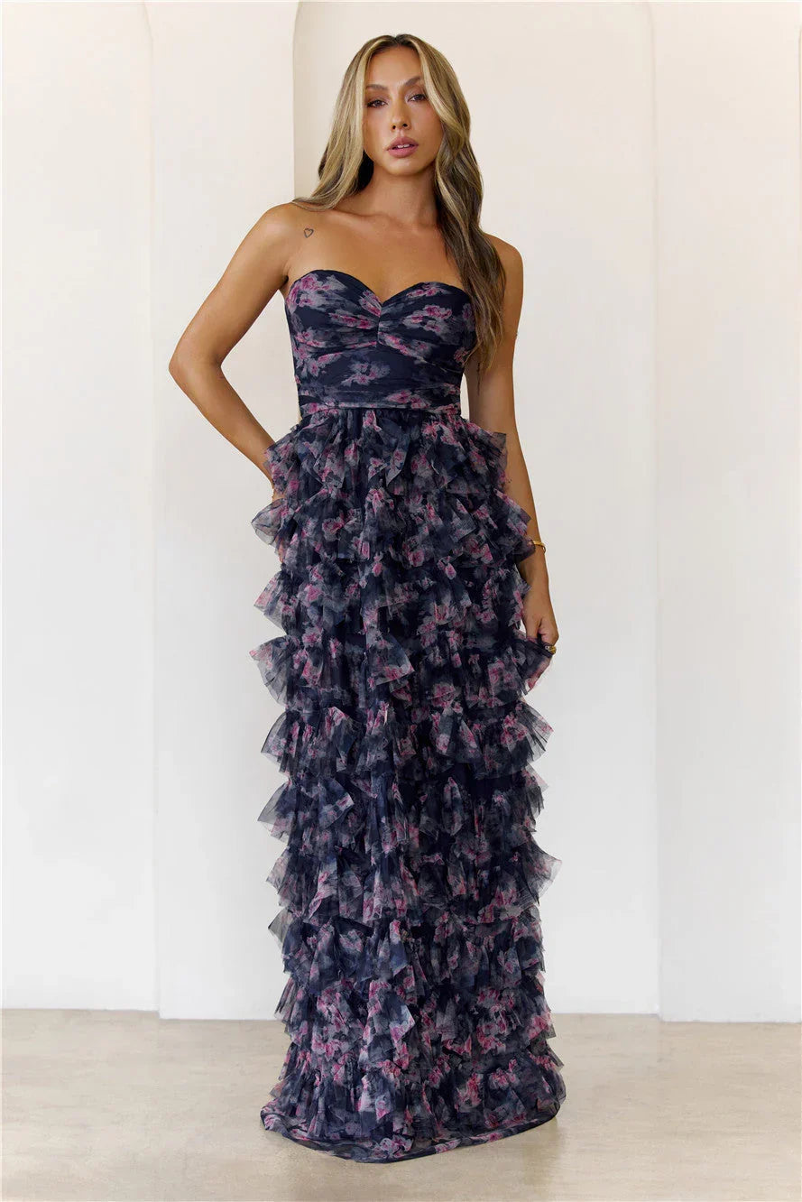 Arlette Tulle Maxi Dress Navy