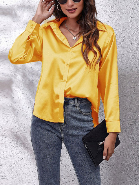 Sienna Satin Collared Top