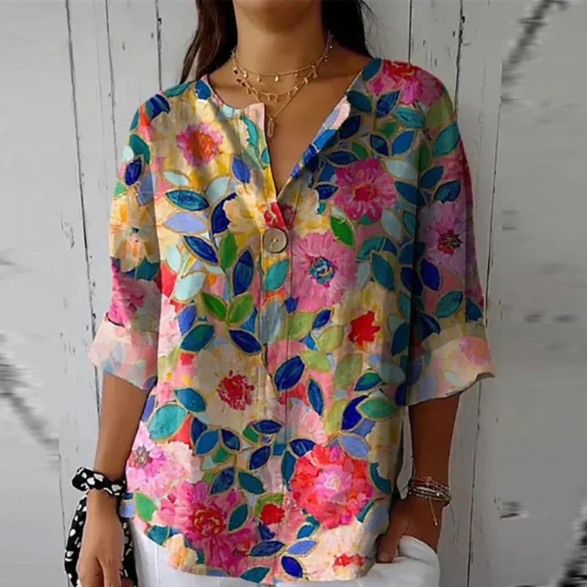 Finley Floral 3/4 Top