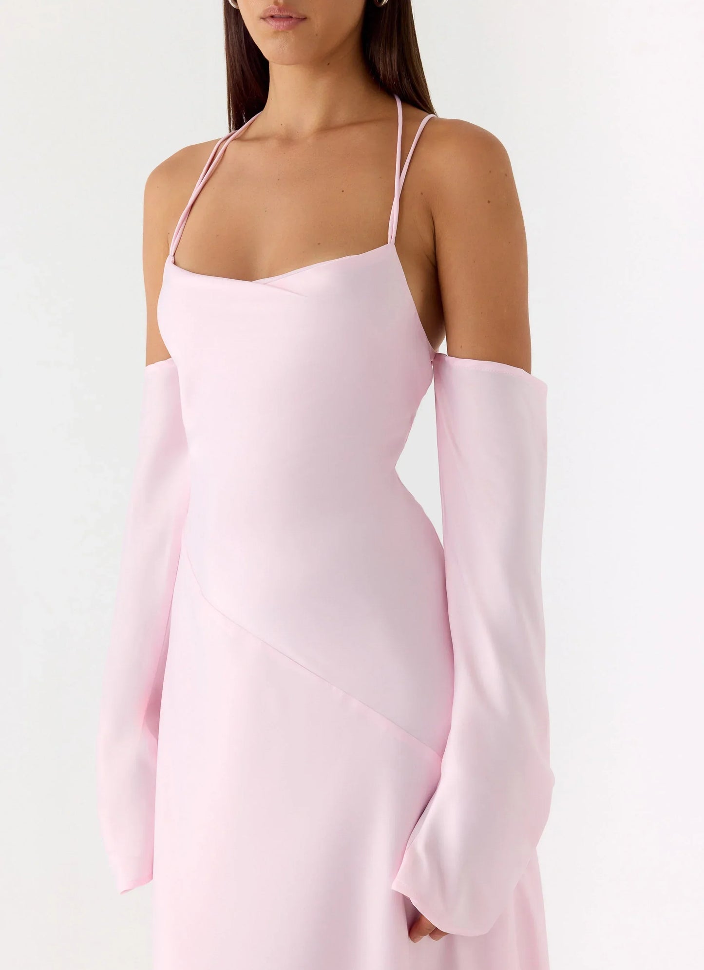 Breathe Me Long Sleeve Maxi Dress Pink