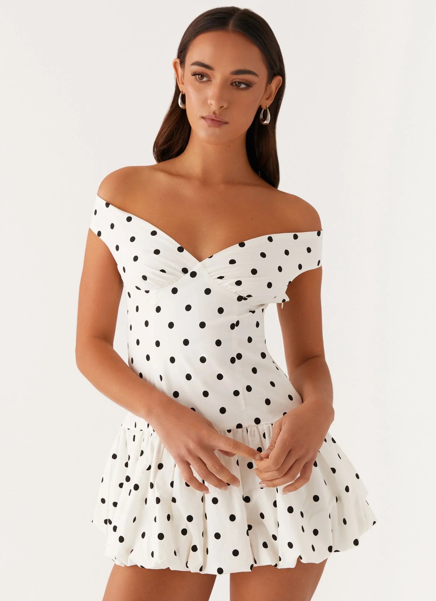 Endless Romance Mini Dress White Polkadot