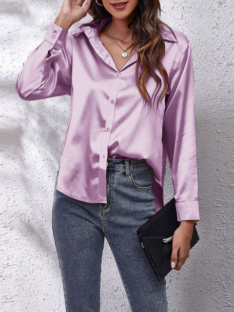 Sienna Satin Collared Top