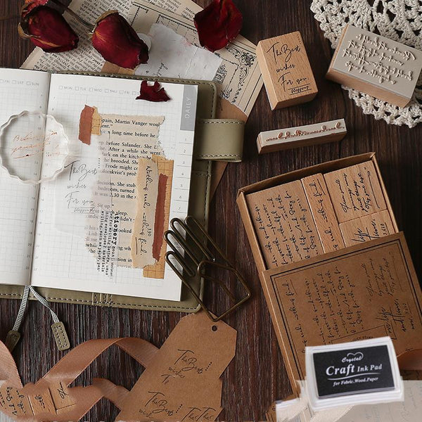 Wooden Text Stamps - PaperWrld - Journaling - Scrapbooking