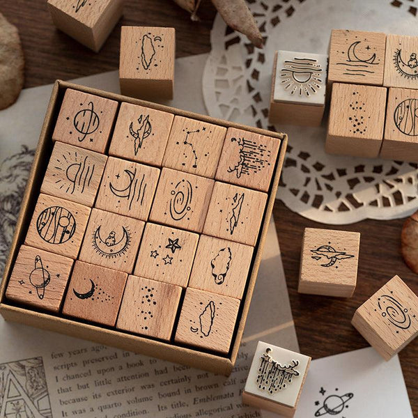 Sky Set of Wooden Stamps - PaperWrld - Journaling - Scrapbooking