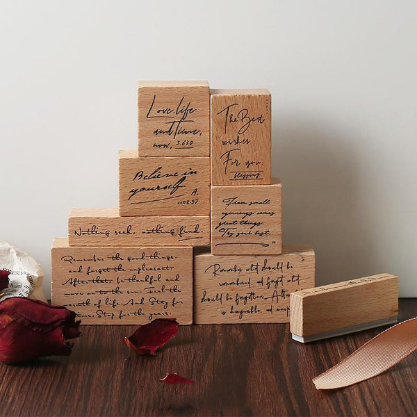 Wooden Text Stamps - PaperWrld - Journaling - Scrapbooking