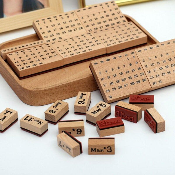 Calendar Wooden Stamps - PaperWrld - Journaling - Scrapbooking