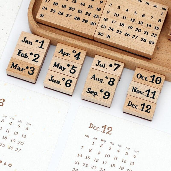 Calendar Wooden Stamps - PaperWrld - Journaling - Scrapbooking